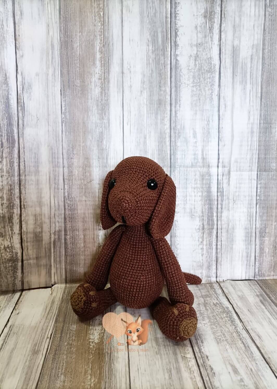 PUPAZZO AMIGURUMI CAGNOLINO MARRONE