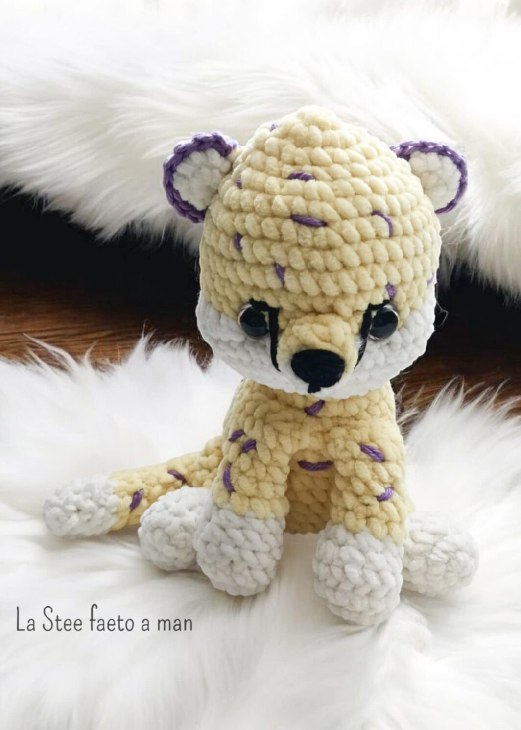 Ghepardo amigurumi in ciniglia