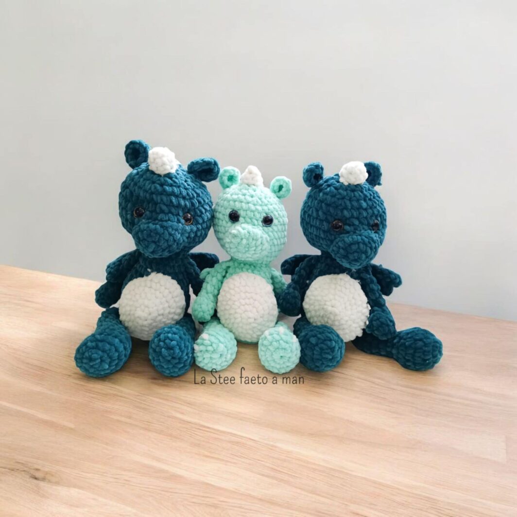 Draghetto in ciniglia amigurumi