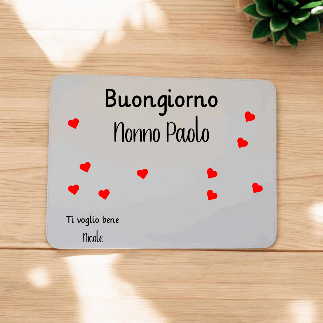 Tovaglietta personalizzata Nonni con cuori