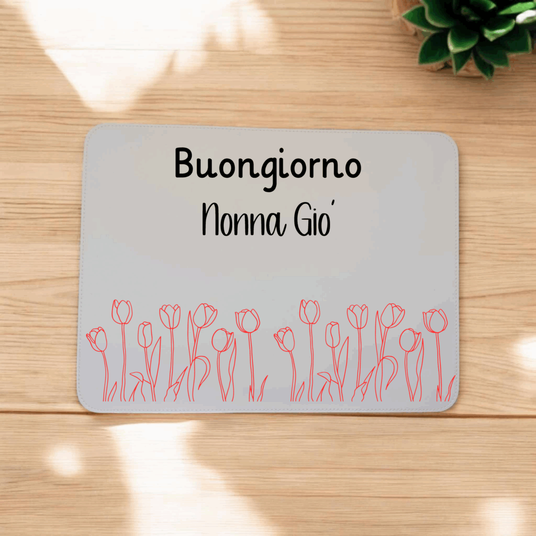 Tovaglietta personalizzata Nonni con fiori